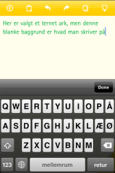 Moleskine app - screenshot skrift på ternet papir